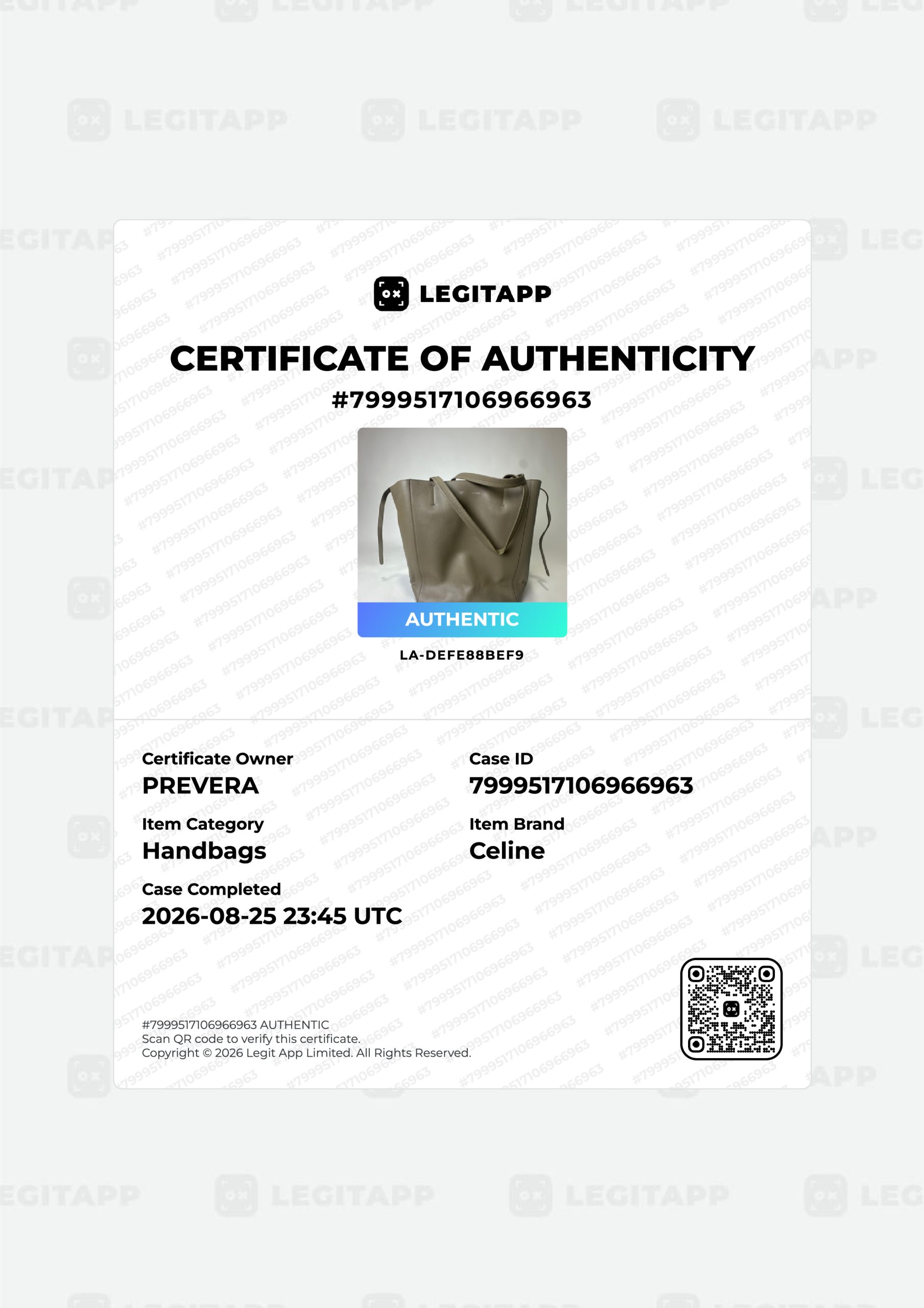 Certificado de autenticidad