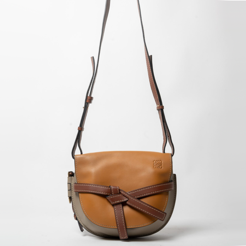 Loewe Gate Small · Amber / Light Grey / Rust