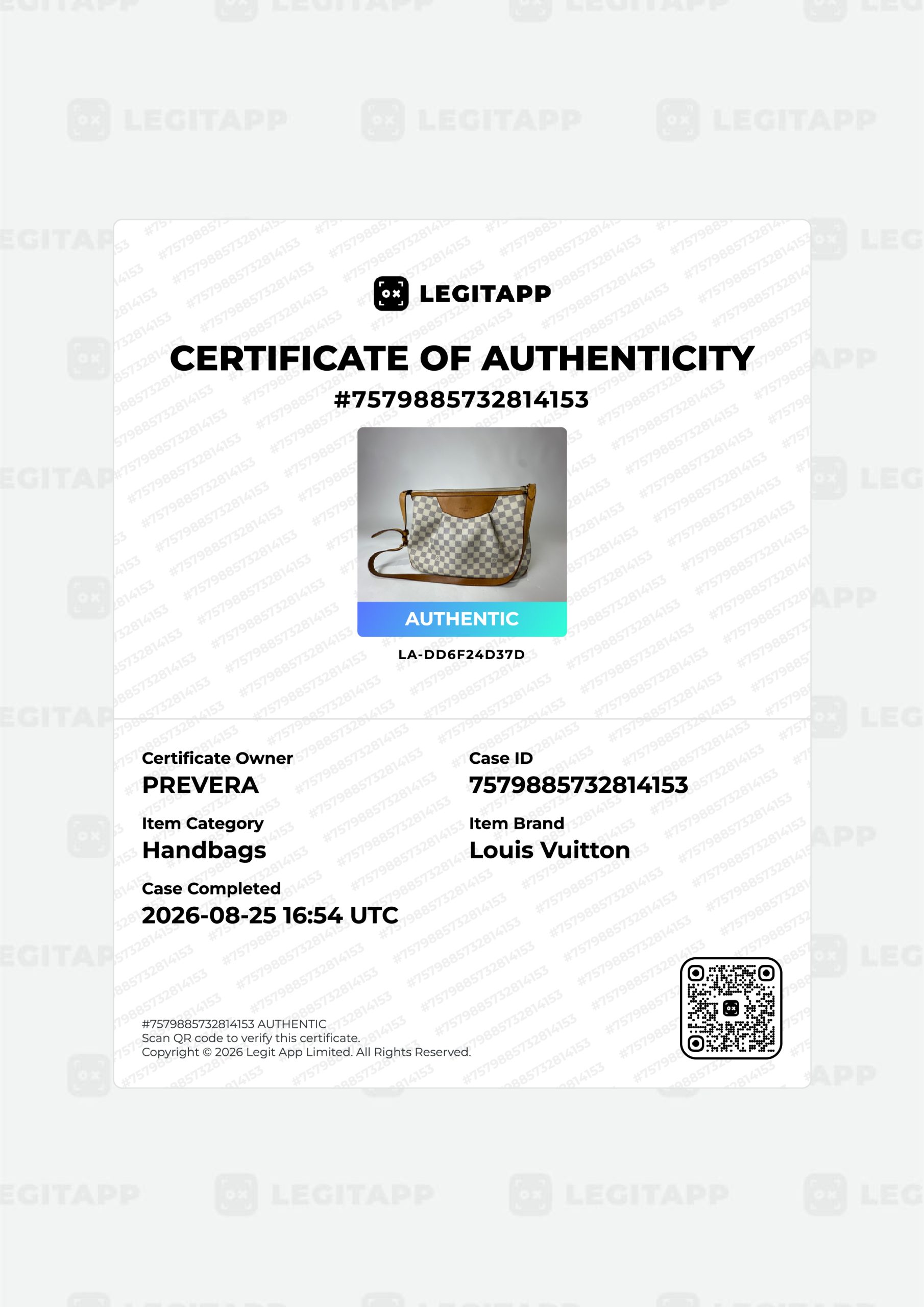 Certificado de autenticidad