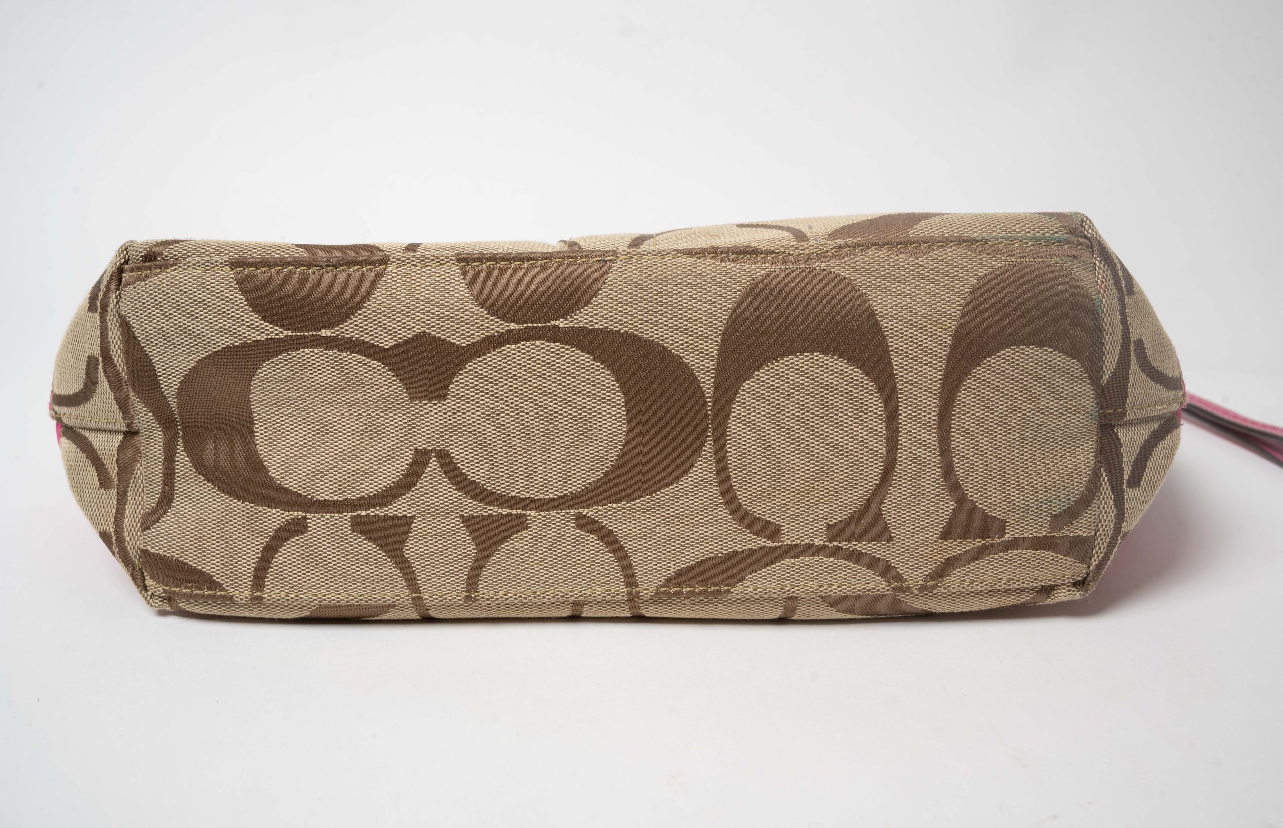 PRV-COA-055-06 Coach Signature Stripe Tote 10124 · Khaki/Pink - Imagen 6