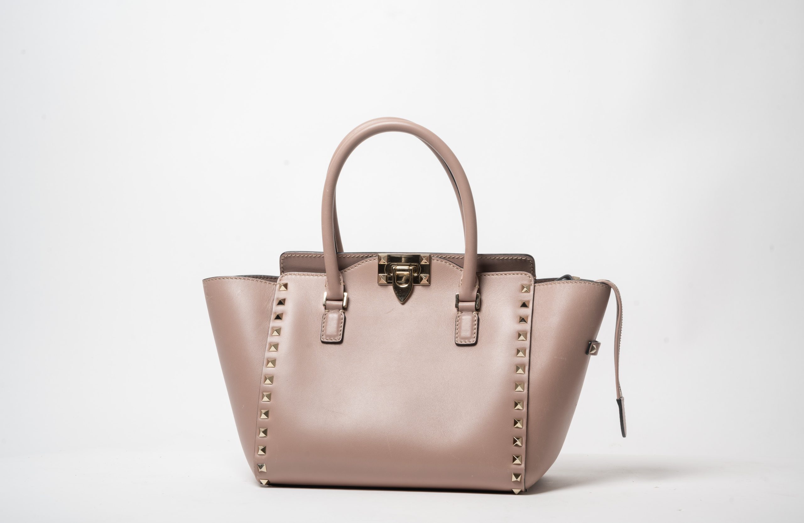 PRV-VAL-035-02 Valentino Garavani Rockstud Small Double Handle Tote · Poudre - Imagen 2