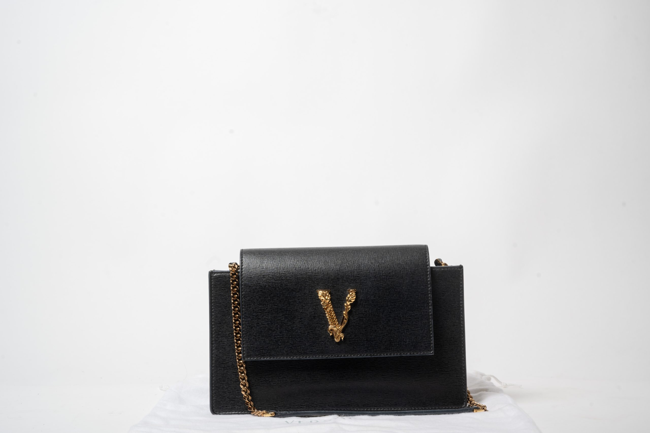 PRV-VER-034-01 Versace Virtus Small Shoulder Bag · Black