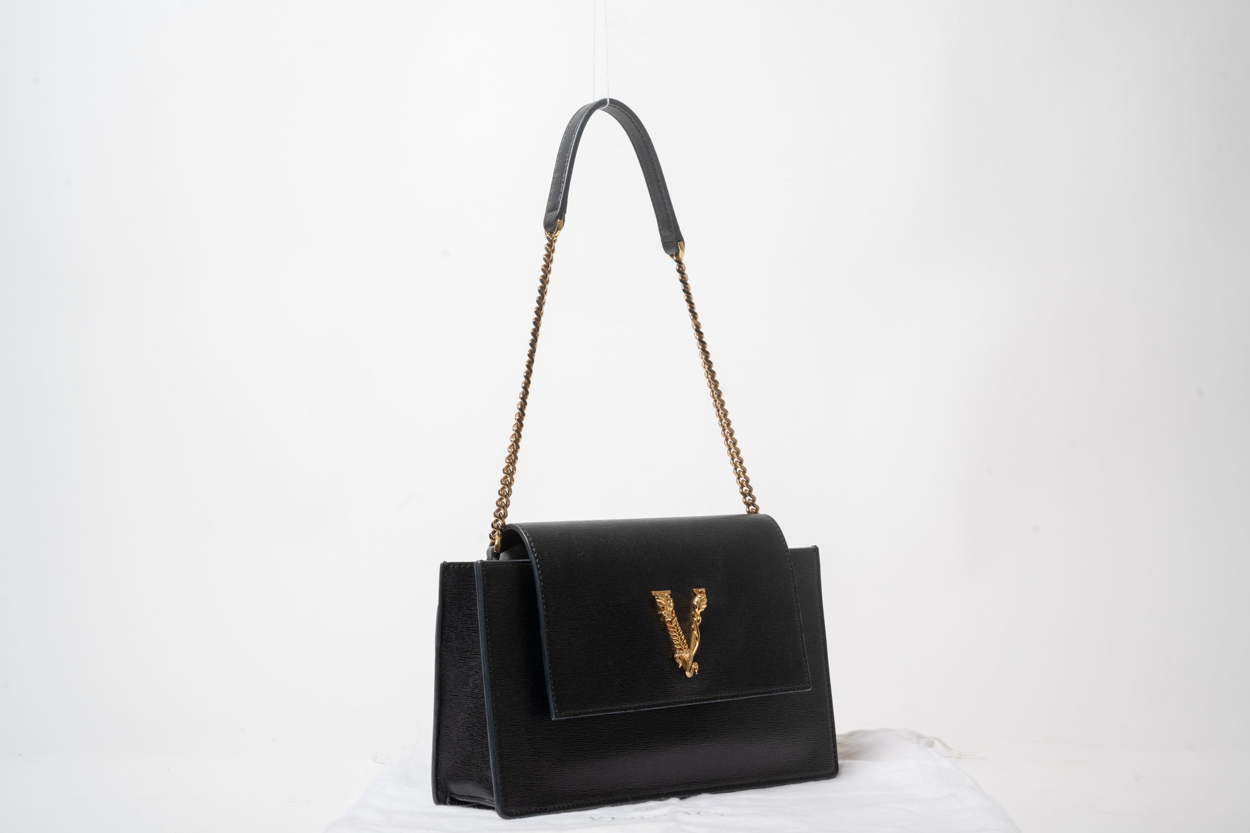 PRV-VER-034-03 Versace Virtus Small Shoulder Bag · Black - Imagen 2