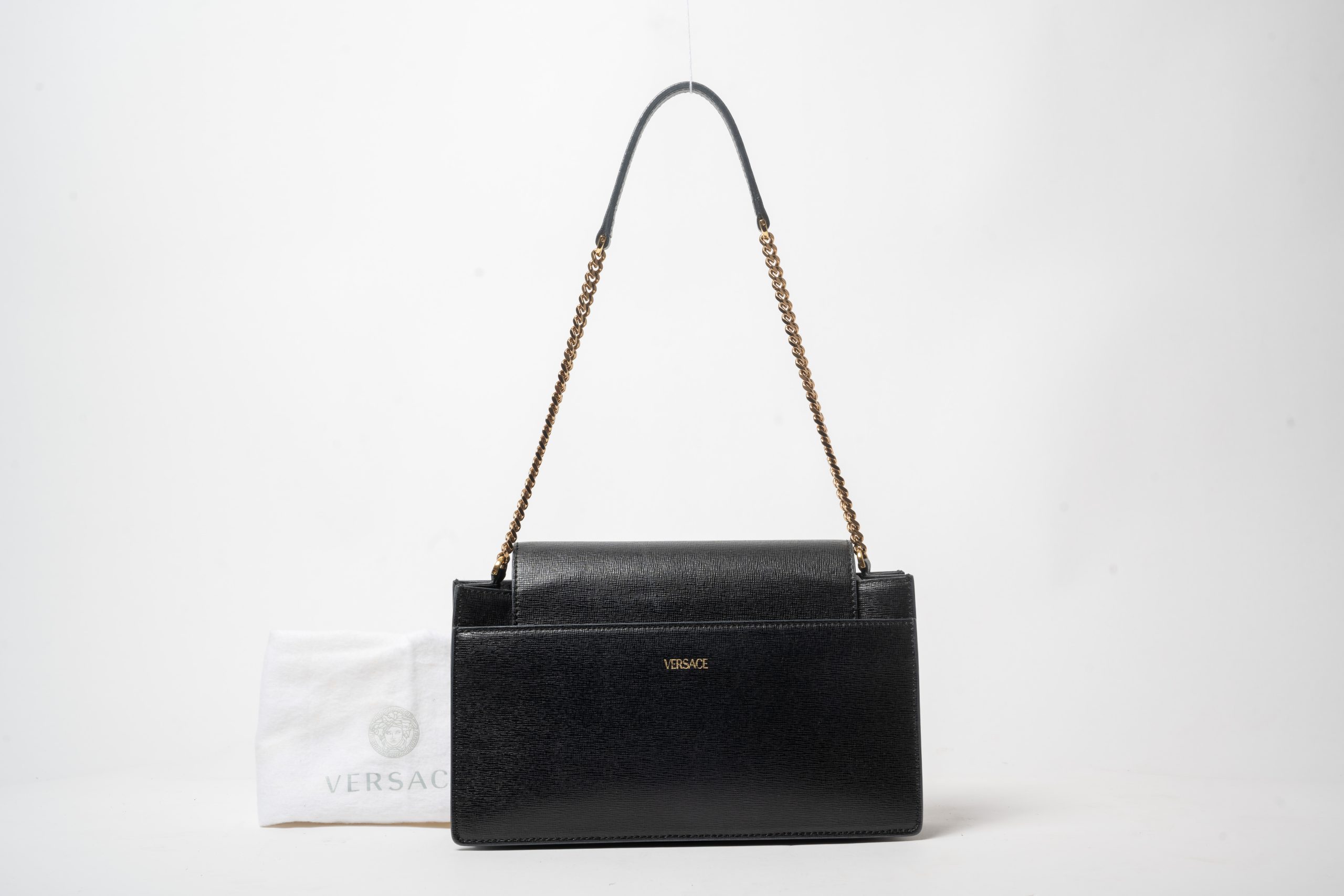 PRV-VER-034-05 Versace Virtus Small Shoulder Bag · Black - Imagen 5