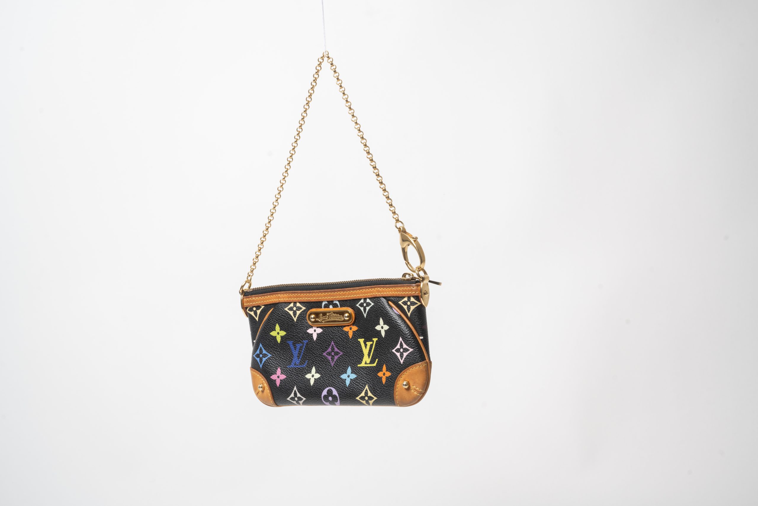 PRV-LV-001-05 Louis Vuitton x Takashi Murakami Pochette Milla MM Monogram Multicolore · Noir - Imagen 6
