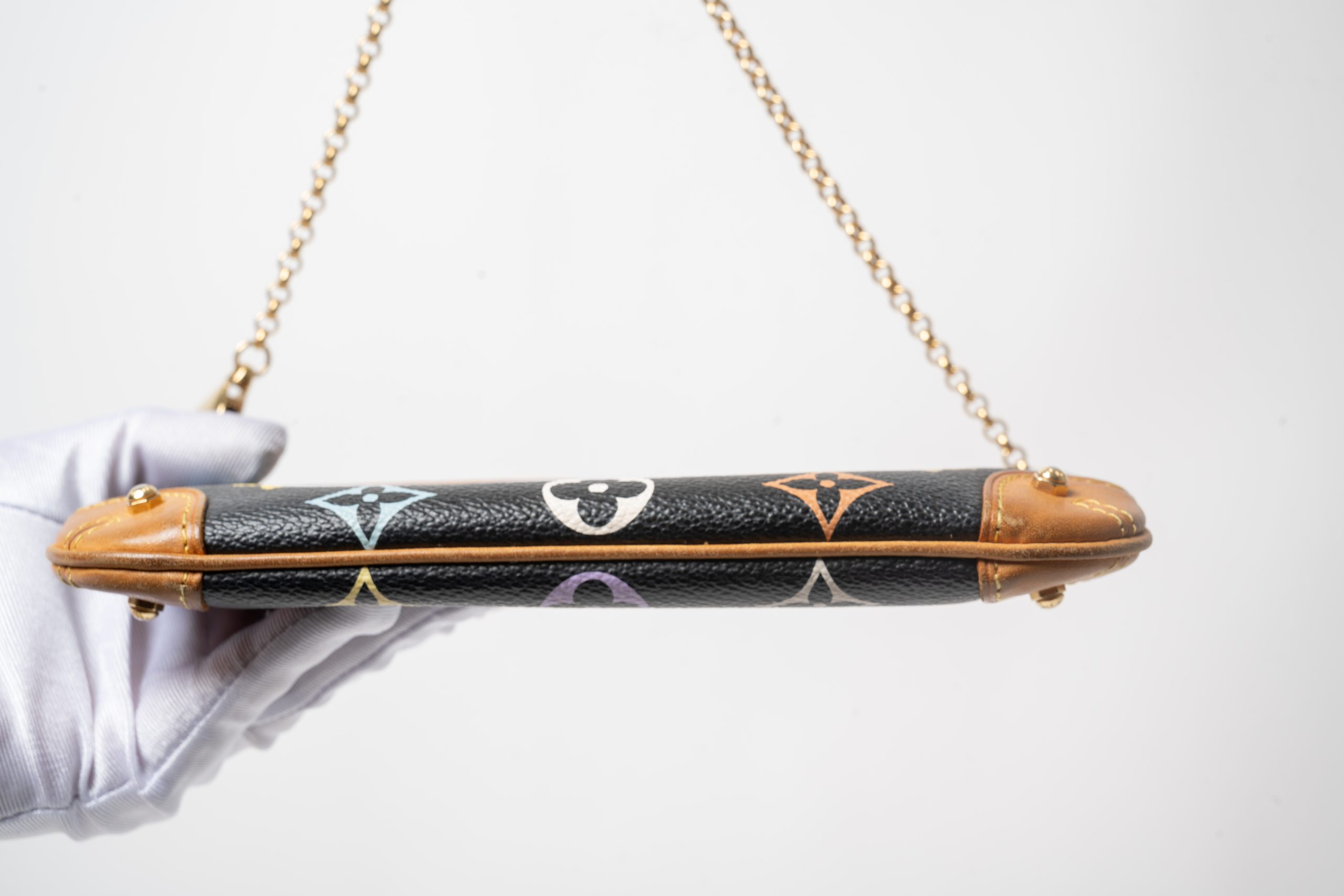 PRV-LV-001-06 Louis Vuitton x Takashi Murakami Pochette Milla MM Monogram Multicolore · Noir - Imagen 10
