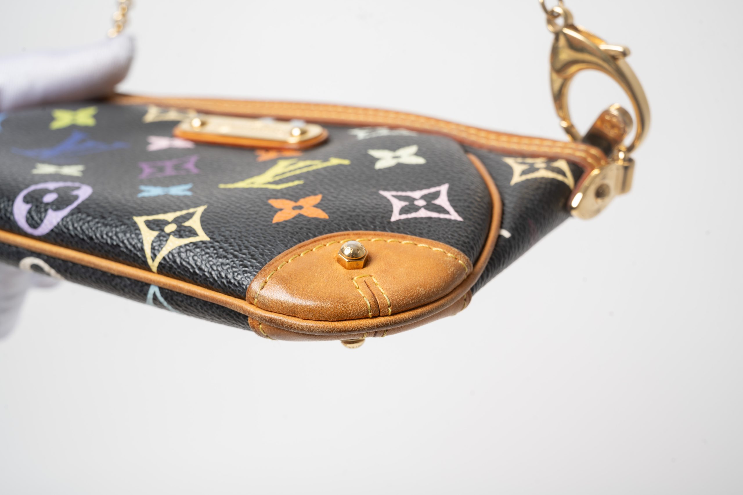 PRV-LV-001-10 Louis Vuitton x Takashi Murakami Pochette Milla MM Monogram Multicolore · Noir - Imagen 5