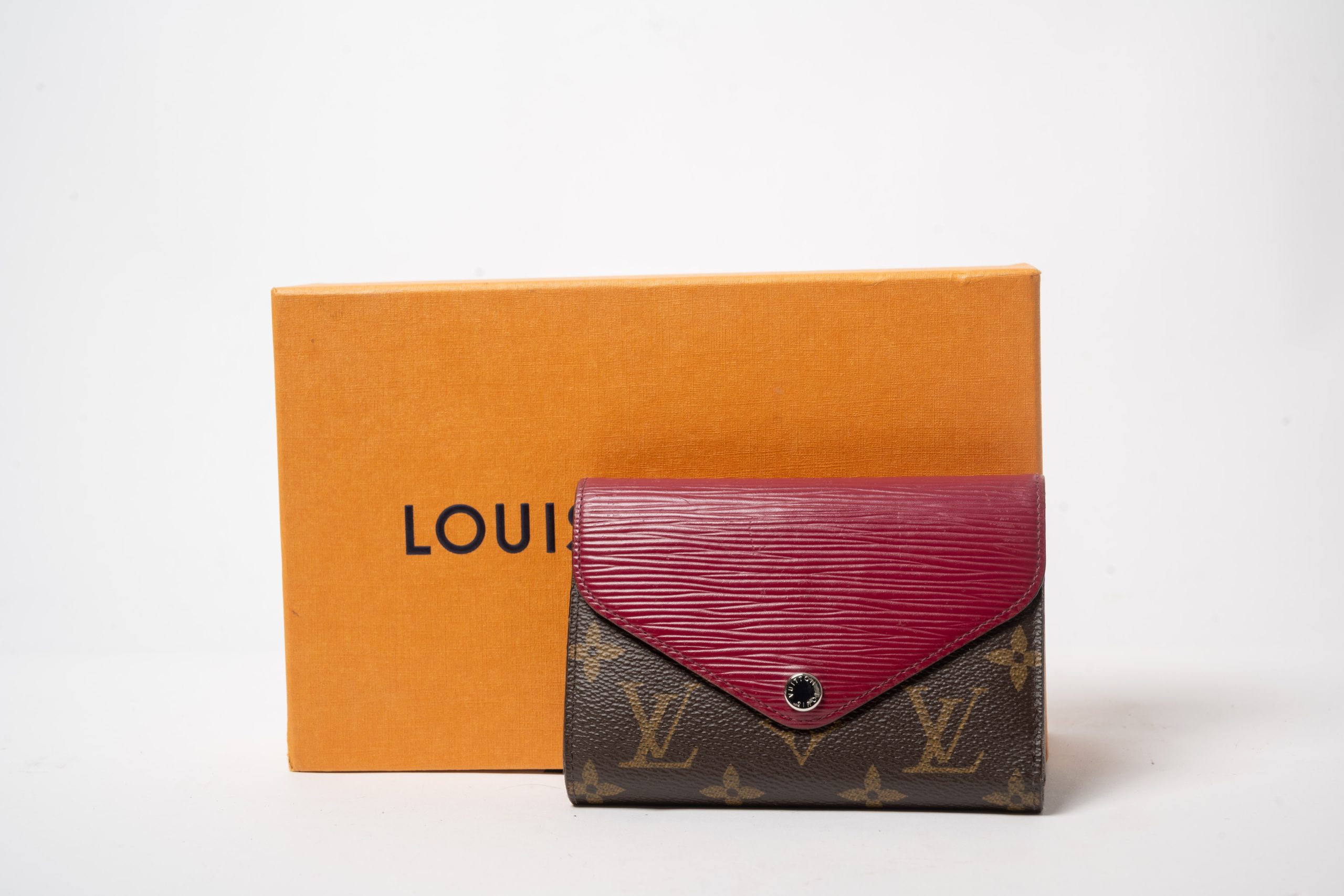 PRV-LV-018-01 Louis Vuitton Portefeuille Marie-Lou Compact · Monogram / Fuchsia Epi