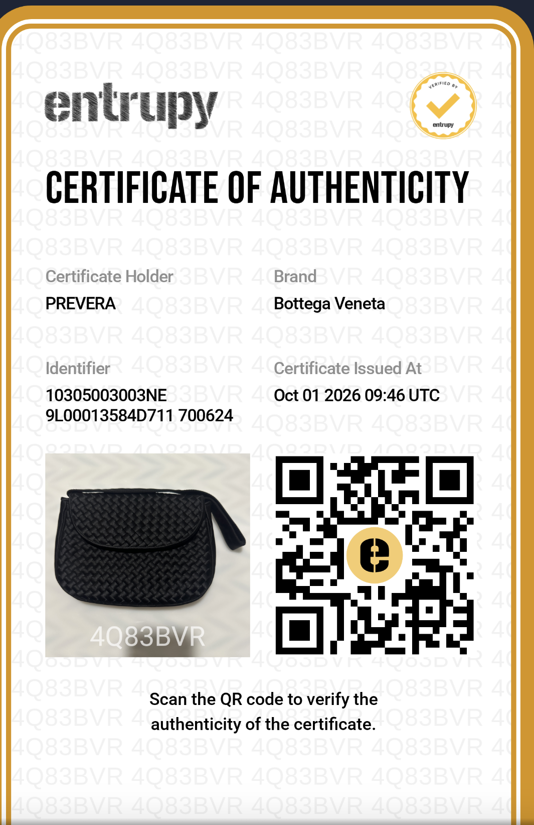 Certificado de autenticidad