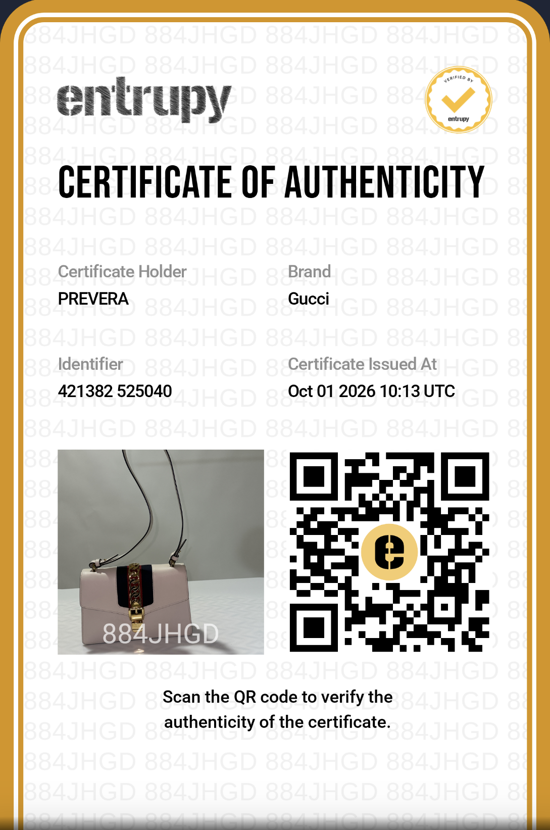 Certificado de autenticidad