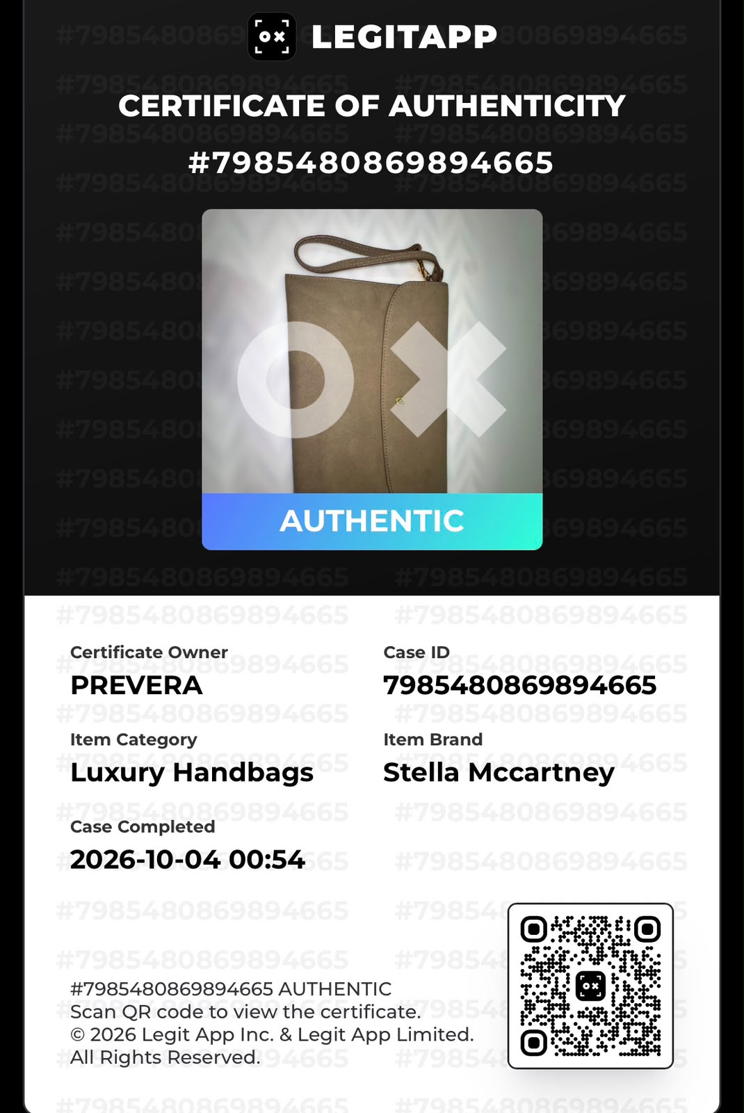 Certificado de autenticidad