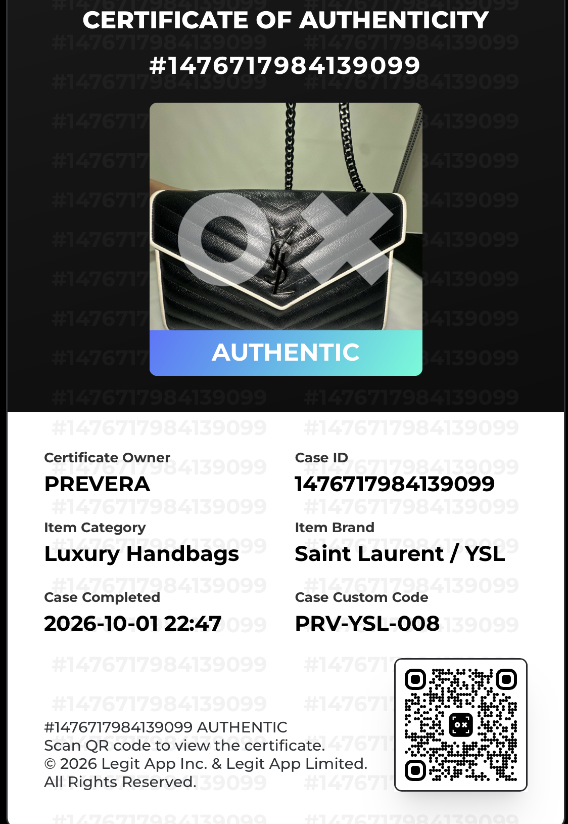 Certificado de autenticidad