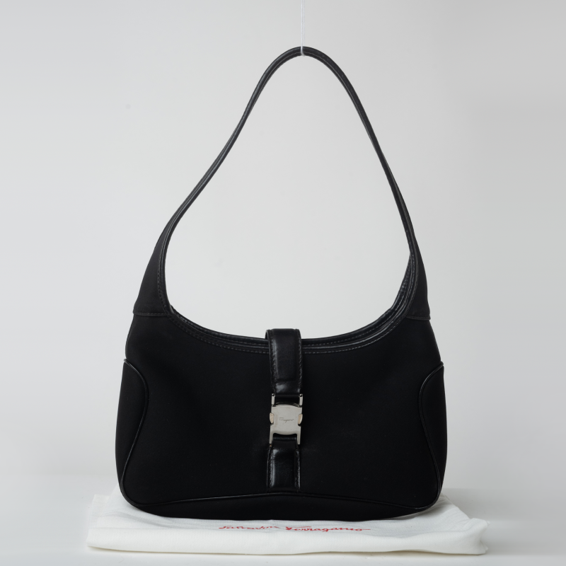 ferragamo vintage neoprene buckle hobo prevera 1